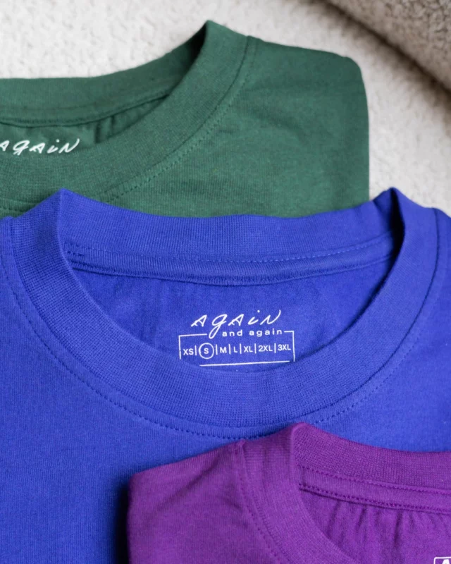 Our sustainable cobalt, purple & green t-shirts! 💙💜💚

Clean, classic, and just the right amount of bold.

With its relaxed fit and standout colours, this one’s ready for anything. ✨

Made from 100% recycled fabrics, feel good, look even better!
